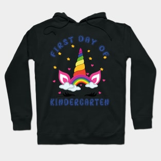 Bonny Unicorn and Rainbow | First Day of Kindergarten Hoodie